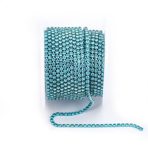 VC, venta al por mayor, cuerda de diamantes de imitación SS16, cadena de copa de diamantes de imitación de 4mm, rollos de diamantes de imitación con cuentas de Metal ABS para ropa, cadenas decorativas - Product Image 4