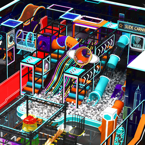 حلول ألعاب داخلية للأطفال مخصصة ومعدات ملاعب داخلية تجارية بتصميم فضاء للأطفال مع زلاقة كبيرة وترامبولين - Product Image 1