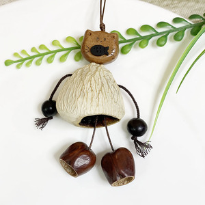Colgante de Madera de Durazno Natural Hecho a Mano con Temática Animal para Terapia Sonora y Alivio del Estrés, Adorno Personalizado para Bolsos - Product Image 2
