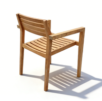 Chaise d'extérieur robuste en teck, chaise de jardin durable avec coussin, chaise de jardin avec dossier