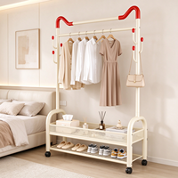 Séchoir à linge sur pied en acier carbone, double niveau, robuste, amovible et mobile - Design moderne, écologique et peu encombrant