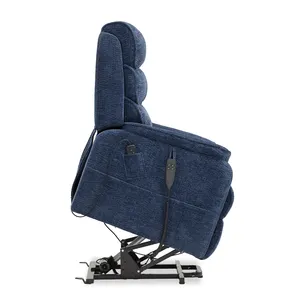 CJSmart Home Chaise élévatrice inclinable à double moteur Position infinie avec massage thermique pour les personnes âgées Chaise inclinable à levage électrique