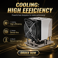 مبرد وحدة المعالجة المركزية النشط 4U لمقبس LGA6096 لخوادم سلسلة AMD EPYC 7000، مشتت حراري بقدرة 400 واط مع مروحة Nidec 92 مم
