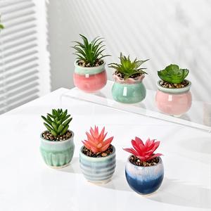 Mini maceta de cerámica moderna, ecológica, de 1-2L de capacidad para uso en escritorio, estilo de diseño pequeño para <span class=keywords><strong>plantas</strong></span> de flores <span class=keywords><strong>carnosas</strong></span> de interior - Product Image 5
