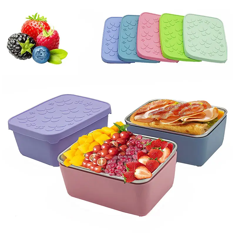 Hot Sale Silicone Food Container Keeping Dishes Fresh Silicone Food Storage Bento Lunch Box
