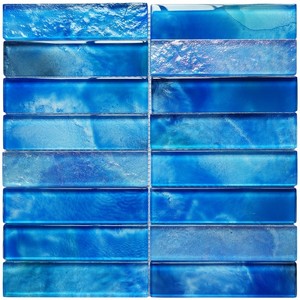 Mosaïque <span class=keywords><strong>de</strong></span> piscine en verre premium 12x12'' bleu cristal givré pour la ligne <span class=keywords><strong>de</strong></span> délimitation <span class=keywords><strong>de</strong></span> la piscine - Product Image 4