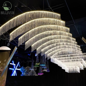 Accessoires de mariage décoration hall <span class=keywords><strong>frange</strong></span> suspension lampe scène ligne <span class=keywords><strong>rideau</strong></span> lampe colorée événement fête lustre de plafond décoratif - Product Image 3