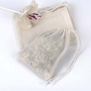 <b>Reusable</b> Food Grade OrganicWholesale Corn Fiber Mesh <b>Tea</b> <b>Bags</b> with Draw Strings - Product Image 1