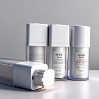 Flacon pompe à vide sans air en plastique acrylique blanc à double paroi, flacon pompe de luxe pour crème pour le visage et sérum pour le corps