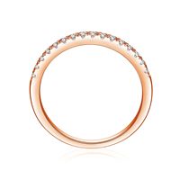 Bague éternelle en argent sterling S925 avec zircon, tendance, plaquée or 18 carats, rhodiée, semi-circulaire, alliance pour femme avec forme géométrique