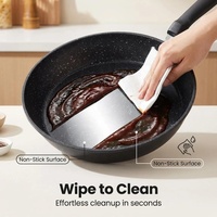 Wajan Besi Cor Hitam 28cm untuk Memasak dan Menggoreng, Anti Lengket, Grosir Komersial untuk Dapur