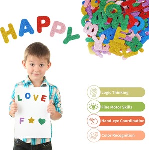 Pegatinas con letras brillantes, letras del alfabeto de espuma para niños, DIY arte artesanal, decoraciones para fiesta de <span class=keywords><strong>cumpleaños</strong></span> - Product Image 3