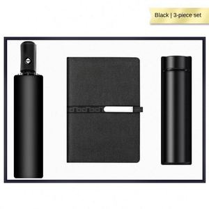 Luxury Oem Magnetic Diary <b>Notebook</b> <b>Set</b> With Vacuum Cup and Auto Umbrella High-End Business Gift for Employees or Guests - Product Image 2
