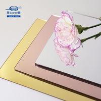 Plaque de miroir en PS or et argent de 0,5 mm à 5 mm, vente en gros, 4x8 pieds, légère, 1220x2440 mm, feuille de miroir en plastique GPPS