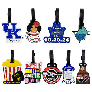 Etiquetas de equipaje de Pvc de viaje, etiqueta de equipaje de goma de PVC suave personalizada, bolsa con soporte para maleta, logotipo personalizado 3D, etiqueta de equipaje de dibujos animados bonita - Product Image 2