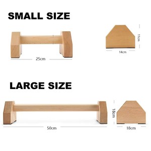 CZFIT SPORTS Factory Direct 25CM Top Quality Wooden Parallettes Beech Push up <b>Bars</b> Stand for Hand-held Push Ups Calisthenics - Product Image 2