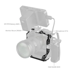 Jaula para cámara <span class=keywords><strong>Sony</strong></span> A7 V/7 IV/7R V/7R IV/<span class=keywords><strong>7S</strong></span> III/A1 con agarre vertical VG-C4EM, placa Arca Swiss, doble cold shoe y riel NATO de 1/4 de pulgada - Product Image 5