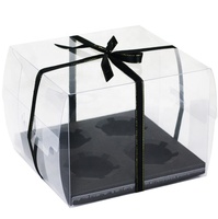 Scatola d'imballaggio di plastica trasparente all'ingrosso più calda del bigné 10/14 cm con la scatola d'imballaggio fresca del forno della finestra trasparente