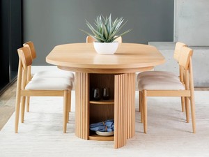 <span class=keywords><strong>Tavolo</strong></span> da Pranzo Allungabile in Rovere <span class=keywords><strong>Chiaro</strong></span> con Struttura in MDF Impiallacciato, L(114-165-216-267)*L114*H76cm, Mobile Elegante Personalizzabile per la Casa - Product Image 2