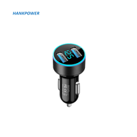 Chargeur de voiture double USB 3.1A en gros d'usine, chargeur de téléphone intelligent rapide avec écran fixe