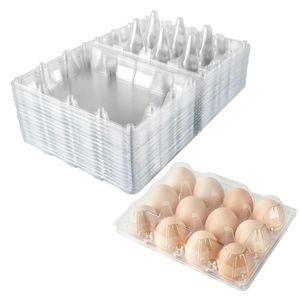 ราคาถูกราคาถาดเก็บไข่เปล่าโปร่งใสไก่ Clamshell กล่องบรรจุภัณฑ์ 12 ตารางถาดไข่พลาสติก - Product Image 1