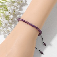 Bracelet pour femmes en cristal de 4 mm tissé à la main, grenat naturel, améthyste, citrine, bracelet en pierre naturelle avec ensemble de cartes