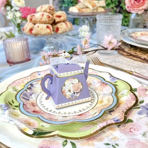 DAMAI Wholesale Mother's Day <b>Tea</b> <b>Party</b> Flower Paper Plate <b>Set</b> Customizable Size Disposable Garden <b>Party</b> Tableware - Product Image 5