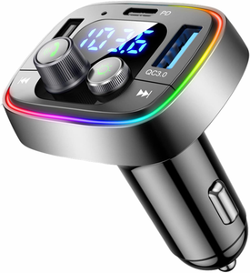 Adaptador USB C BT para Auto, Transmisor de Radio FM Inalámbrico AUX, Llamadas Manos Libres y Receptor de Audio, Reproductor de Música MP3 con Retroiluminación LED - Product Image 1