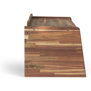Boîte de rangement en bois pour pain avec couvercle, récipient alimentaire de cuisine pour pain et desserts - Product Image 4