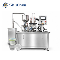 Machine d'emballage rotative automatique Shuchen pour gobelets en plastique, sauces, yaourts, viandes, barquettes alimentaires, ketchup, glaçons