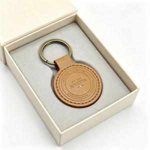 Porte-clés en cuir de style italien, design rétro européen, cadeau <span class=keywords><strong>d</strong></span>'affaires, fabrication directe, logo personnalisé - Product Image 2