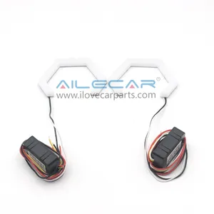 AILECAR car turn lights led Shaped hexagonal cotton light angel eyes T7-X drl led daytime running light angle eye