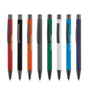 Promotion Soft Rubber Press Aluminum Metal <b>Ballpoint</b> <b>Pen</b> With Custom Advertising Press Printable Logo for Hotel Station - Product Image 3