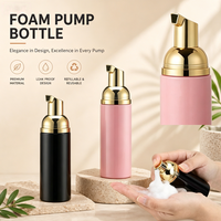 Bouteille en plastique cosmétique personnalisée avec logo, 50 ml, matériau PET, avec pompe en mousse pour l'emballage de sérum pour le soin de la peau, nettoyant visage, savon liquide