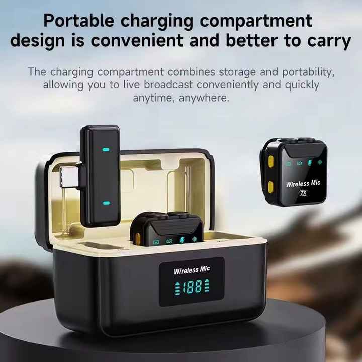 SX23 portable wireless lavalier microphone for Vlog live audio and Vlog video recording Compatible with multiple devices