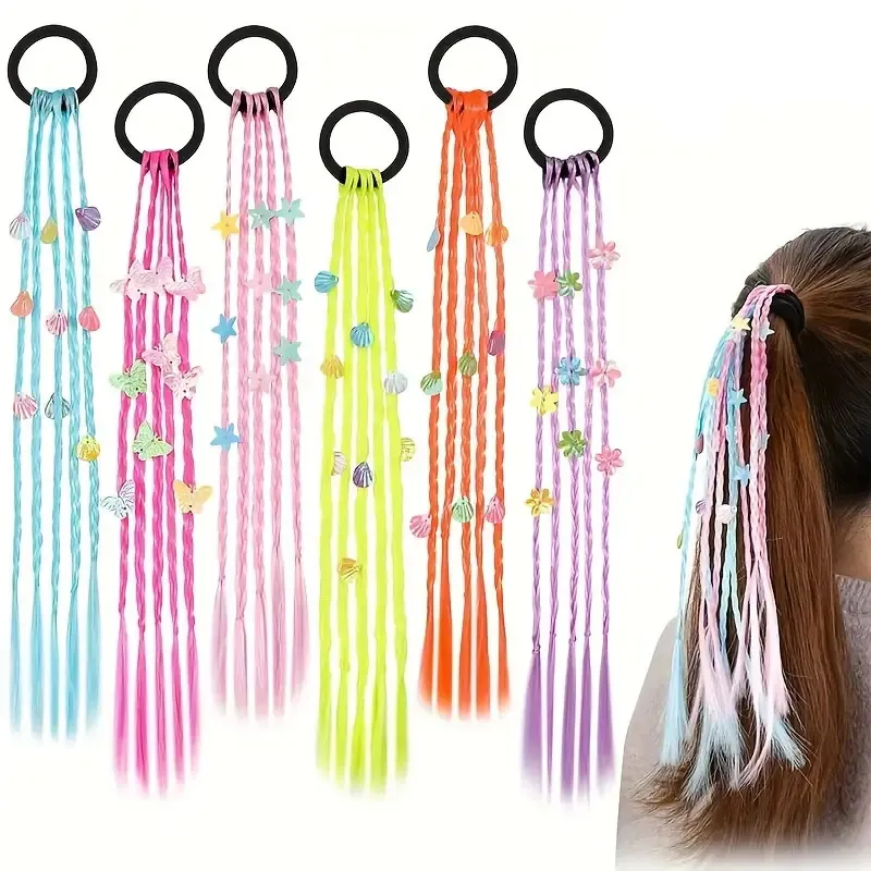 1 Uds. Trenzas de Color sólido pinza para el cabello trenzas sintéticas con una extensión de cabello con Clip para niñas accesorios para el cabello dulces para niñas