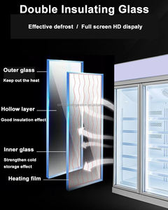 Wholesale Double Door 1200L <b>Air</b> Cooling Display Fridge for Drink Refrigerator in Supermarkets - Product Image 5