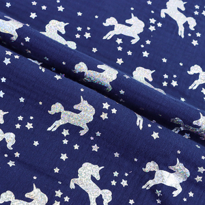 Nouveau tissu à bulles organique 100% coton brillant feuille impression spéciale paillettes brillantes dorure or argent schéma de couleur pour les femmes - Product Image 3