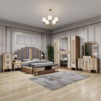 Ensemble de meubles de chambre à coucher au design moderne, ensemble complet pour chambre, comprenant armoire, table de chevet et coiffeuse, vente en gros directe usine
