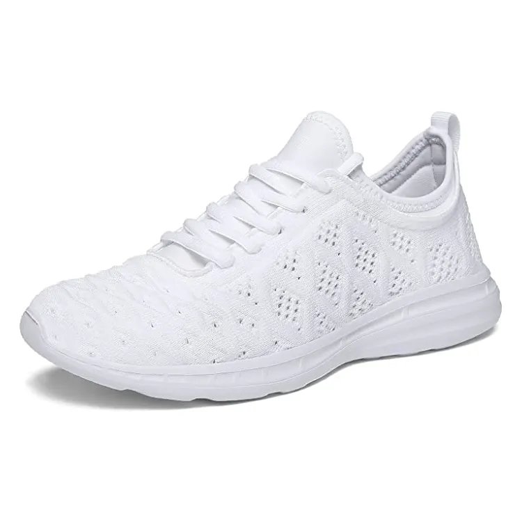 Hot Sale Customize Breathable White Fly Knit Footwear Ladies Running Women Sports Shoes