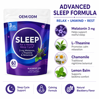 Bonbons Gélifiés Blackberry Zen Sleep à la Mélatonine et L-Théanine, 60 Unités, Aide au Sommeil Vitaminée pour Adultes