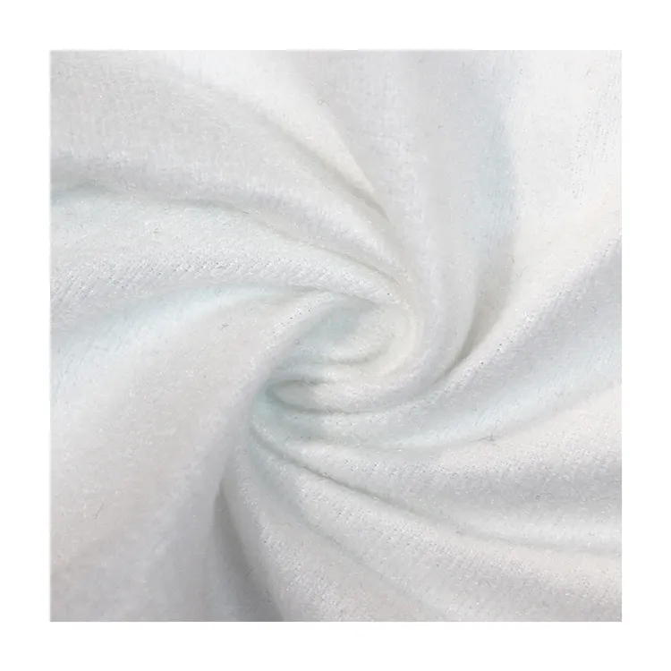 100 polyester tricot brushed white knitted plain fabric for sportswear