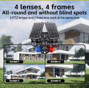 Panneaux solaires, caméra 4G, carte SIM, <span class=keywords><strong>surveillance</strong></span>, Wifi, <span class=keywords><strong>système</strong></span> de sécurité domestique, réseau, <span class=keywords><strong>extérieur</strong></span>, caméra IP Wifi 4 objectifs, 20MP - Product Image 5