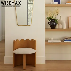 WISEMAX 가구 좋은 품질 거실 가구 둥근 리넨 직물 좌석 가정 호텔을 위한 나무로 되는 기초 여가 의자