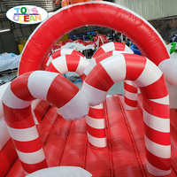 Parcours d'obstacles gonflable de Noël en forme de bonhomme de neige, aire de jeux gonflable d'hiver avec toboggan pour enfants, événements de festival de Noël