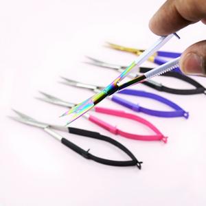 Tijeras de pestañas pequeñas para cejas, tijeras de primavera para el cabello de la nariz, diseño de punta recta, aseo para el cabello, pestañas, nariz, recorte de cejas - Product Image 1