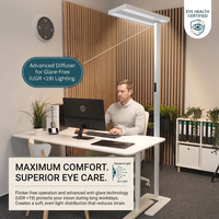 Lampe sur pied LED moderne à CRI98 élevé pour bureau, 60W, avec capteur tactile, intensité réglable, hauteur ajustable, sans scintillement