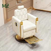 Chaises de coiffeur portables en aluminium au design moderne, inclinables et noires