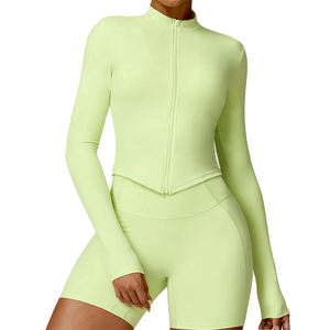 Abbigliamento Sportivo da Donna Personalizzato OEM, Top Corto Aderente <span class=keywords><strong>con</strong></span> Logo, <span class=keywords><strong>Pantaloni</strong></span> Casual per Fitness e Yoga - Product Image 4