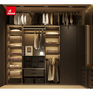 AllandCabinet <span class=keywords><strong>Armoire</strong></span> de rangement pour coiffeuse à portes coulissantes <span class=keywords><strong>avec</strong></span> <span class=keywords><strong>porte</strong></span> en verre et îlot Placard de luxe pour chambre - Product Image 6
